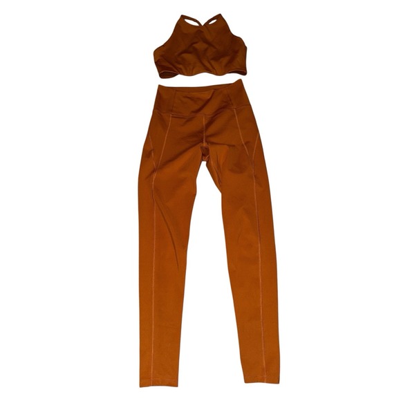 girlfriend collective Pants - Girlfriend Collective Matching Set M Leggings Crop Bra Workout Strength Training